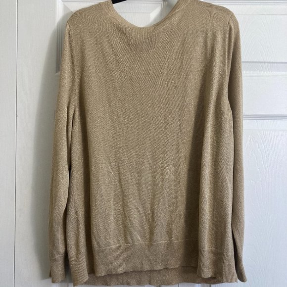 Lane Bryant Sweater Gold Glitter Sparkle Plus Size Size 22/24 - Picture 3 of 3